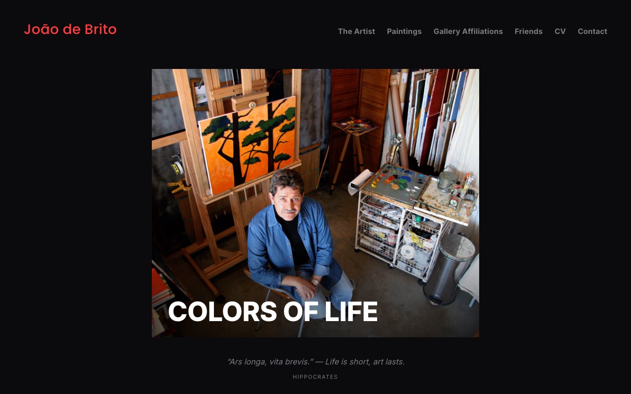 The joaodebrito.com homepage.